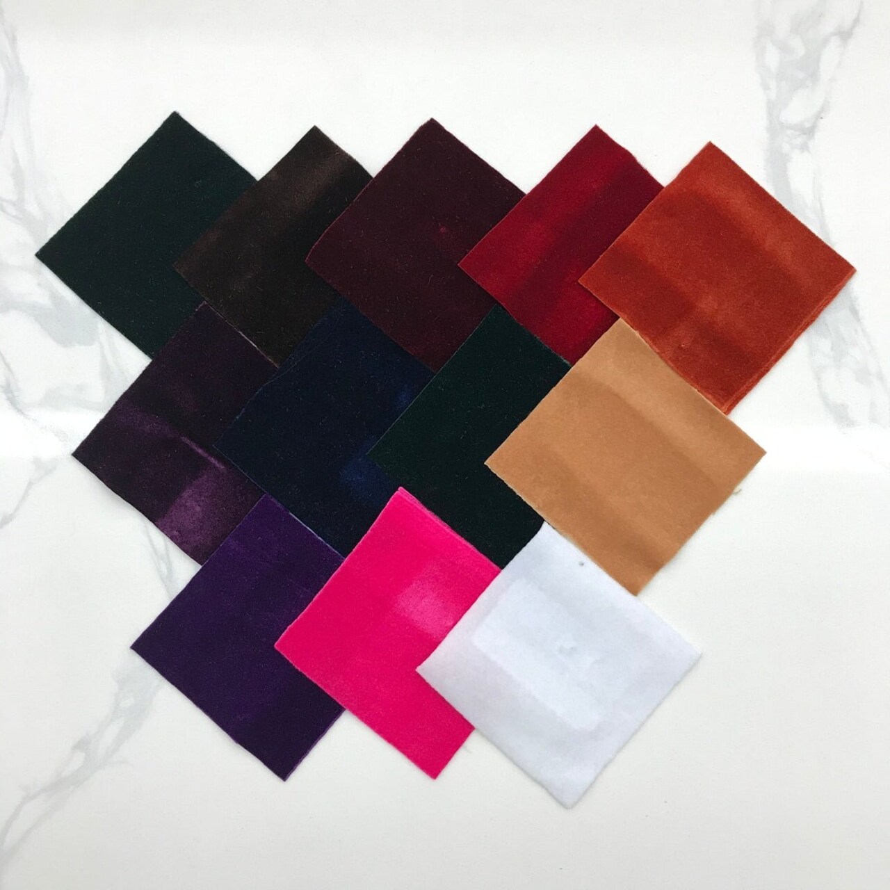 1 Regal Premium Stretch Velvet Swatch Pack 18 Colors, 3" x 3" Each
